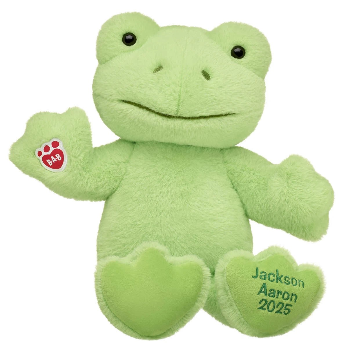 Embroidered Spring Green Frog Plush &amp; White Gifting Bow | Build-A-Bear® - US 5429