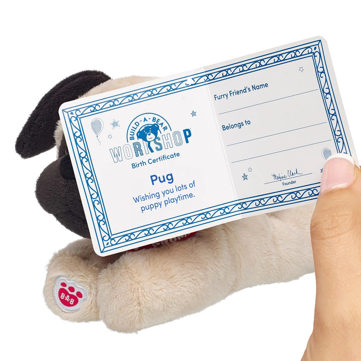 Build-A-Bear Mini Beans Promise Pets Pug Stuffed | BAB - US 0254