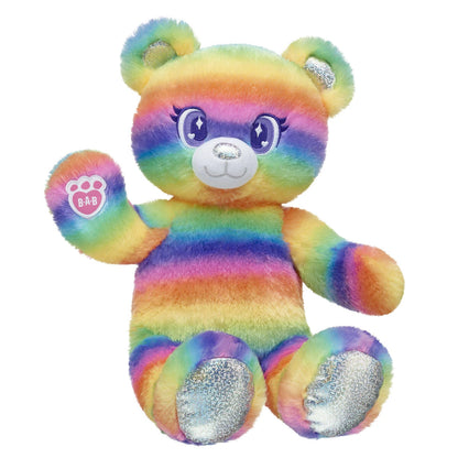 Rainbow Stripes Teddy Bear Leopard Print | Build-A-Bear - US 8942