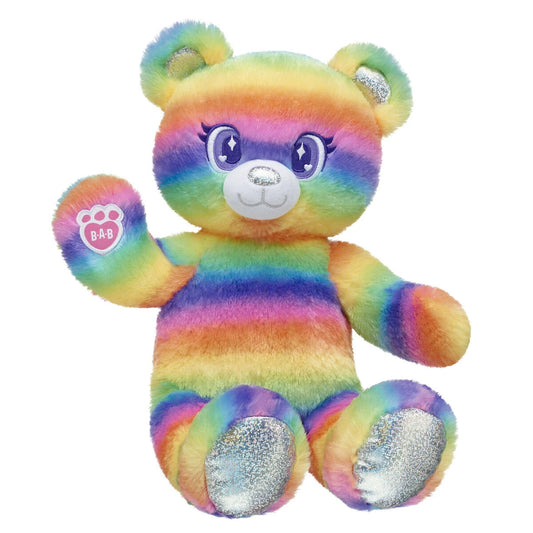 Rainbow Stripes Teddy Bear Leopard Print | Build-A-Bear - US 8942