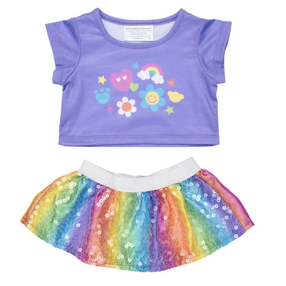 Rainbow Stripes Teddy Bear Skirt Gift Set | Build-A-Bear - US 6776
